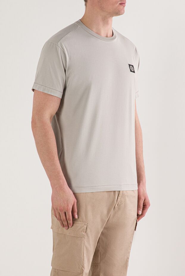 Stone Island gray t-shirt with short sleeves made of cotton jersey 192698 - photo 3