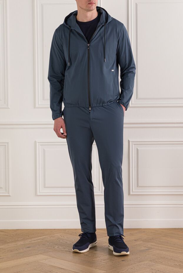 Tombolini men's blue tracksuit with a zip-up hood 192726 - photo 2