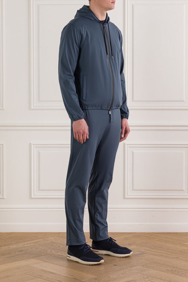 Tombolini men's blue tracksuit with a zip-up hood 192726 - photo 3