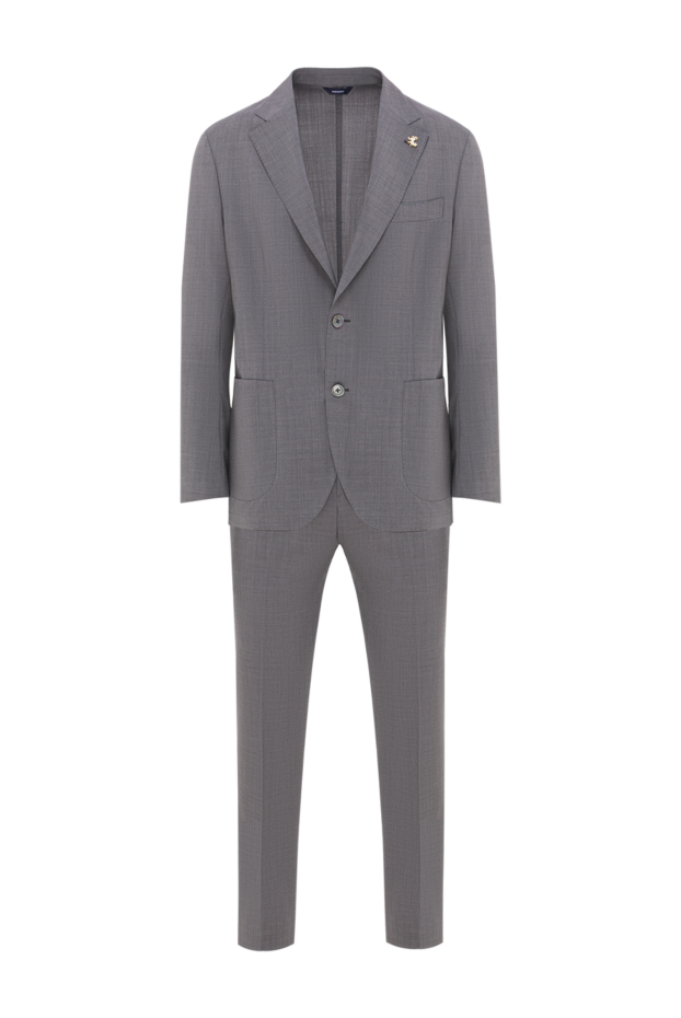 Tombolini classic men's gray suit made of natural wool 192731 - photo 1