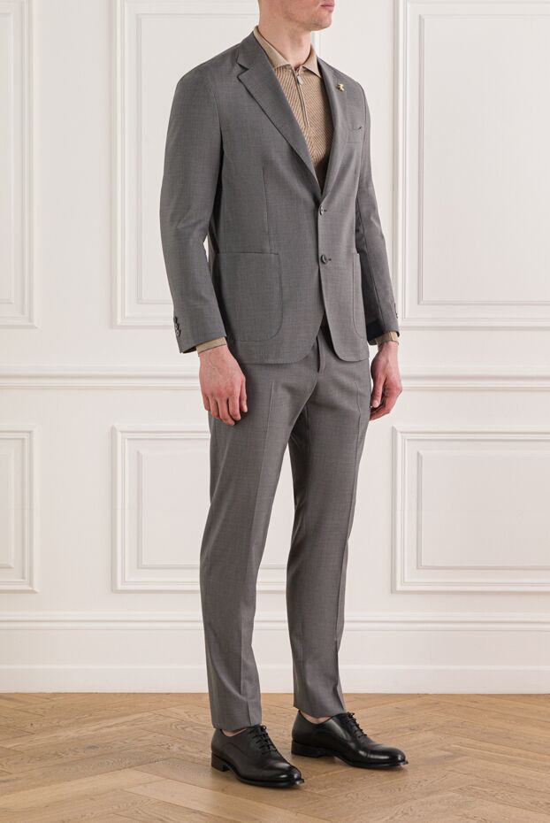 Tombolini classic men's gray suit made of natural wool 192731 - photo 3