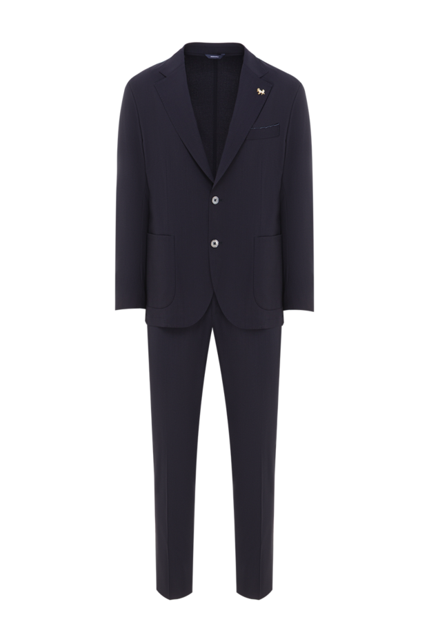 Tombolini men's single-breasted wool suit in deep navy blue 192734 - photo 1