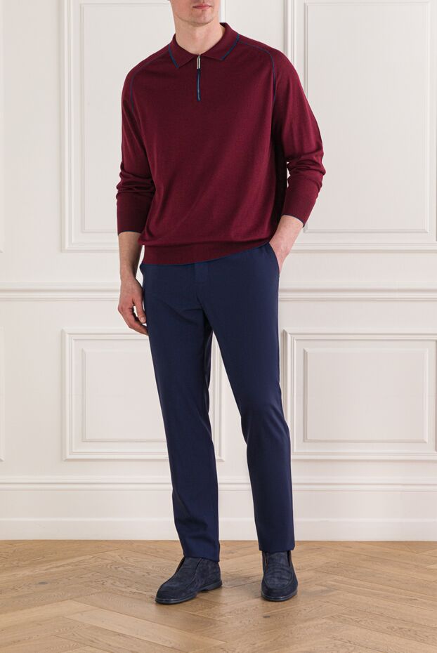 Tombolini men's blue trousers with an elastic waistband and drawstring 192738 - photo 2