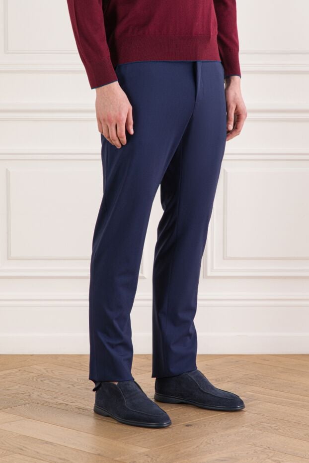 Tombolini men's blue trousers with an elastic waistband and drawstring 192738 - photo 3