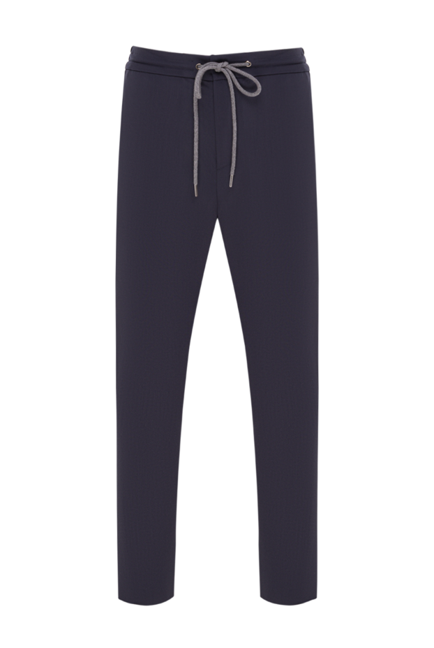 Tombolini men's dark blue wool drawstring trousers 192739 - photo 1