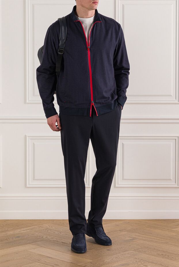 Tombolini men's dark blue wool drawstring trousers 192739 - photo 2