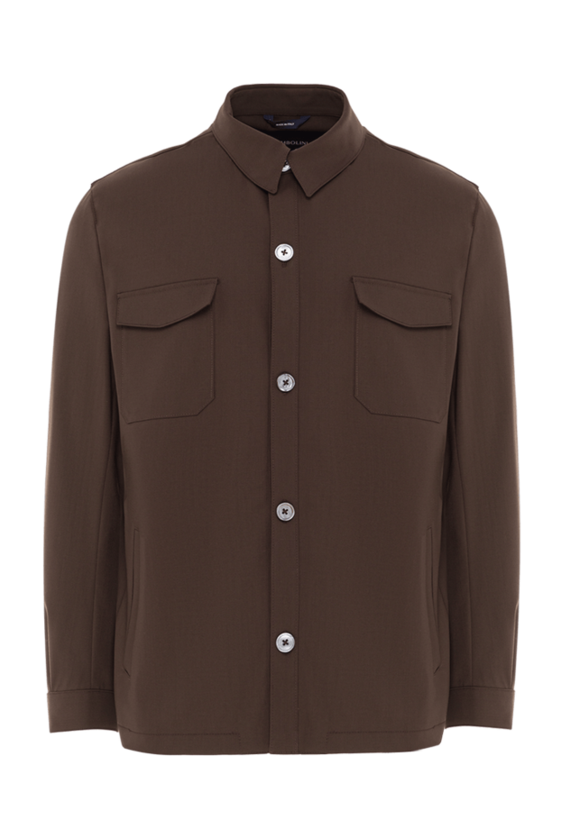 Tombolini brown men's shirt jacket with patch chest pockets 192743 - photo 1