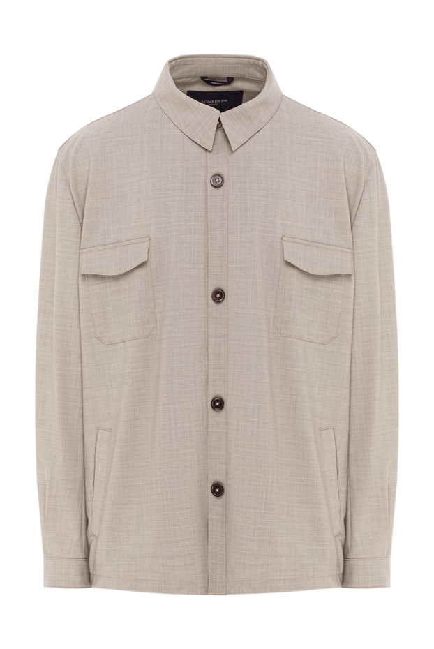 Tombolini men's beige overshort shirt jacket with patch pockets 192745 - photo 1