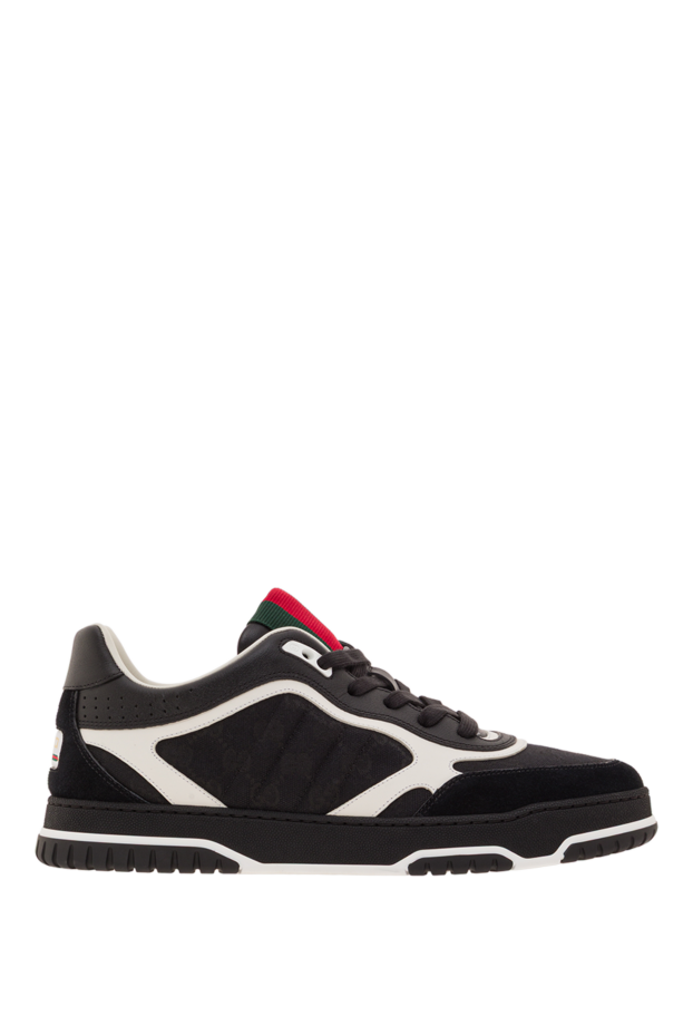 Gucci men's re-web sneakers in black textile and leather 192754 - photo 1