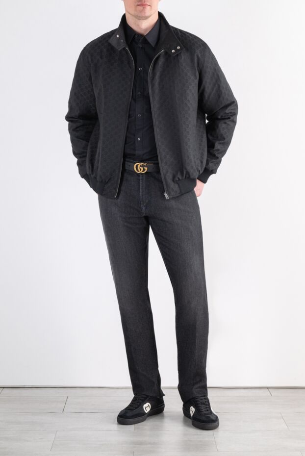 Men's classic black bomber jacket - photo 2