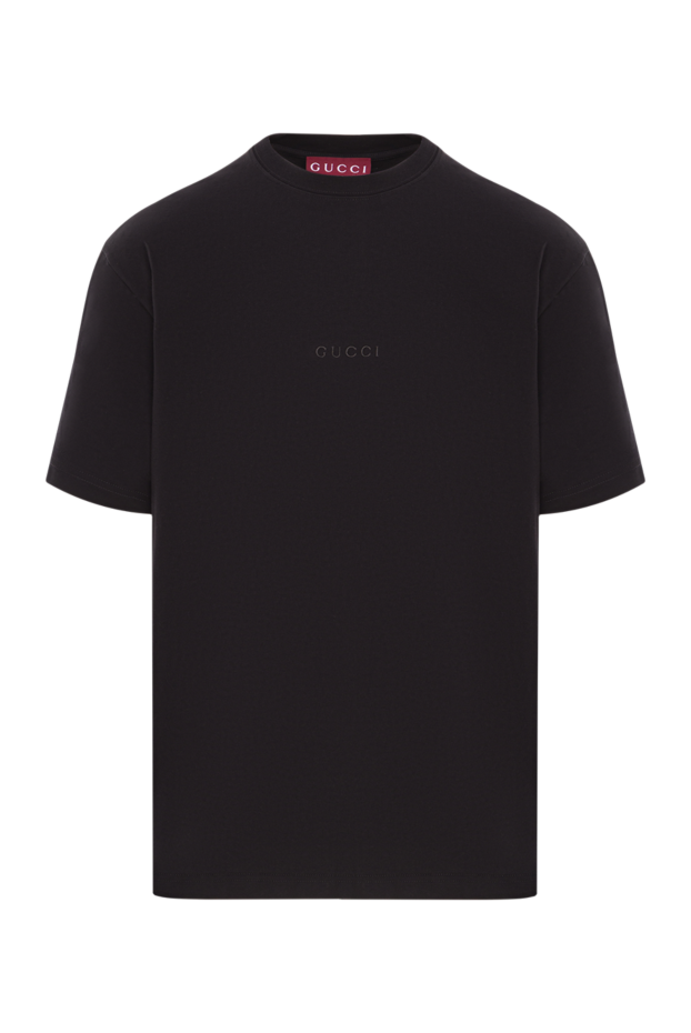 Gucci oversized black cotton t-shirt with embroidered logo 192772 - photo 1