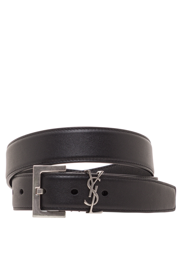 Saint Laurent black cassandre smooth leather belt with square buckle 192795 - photo 1