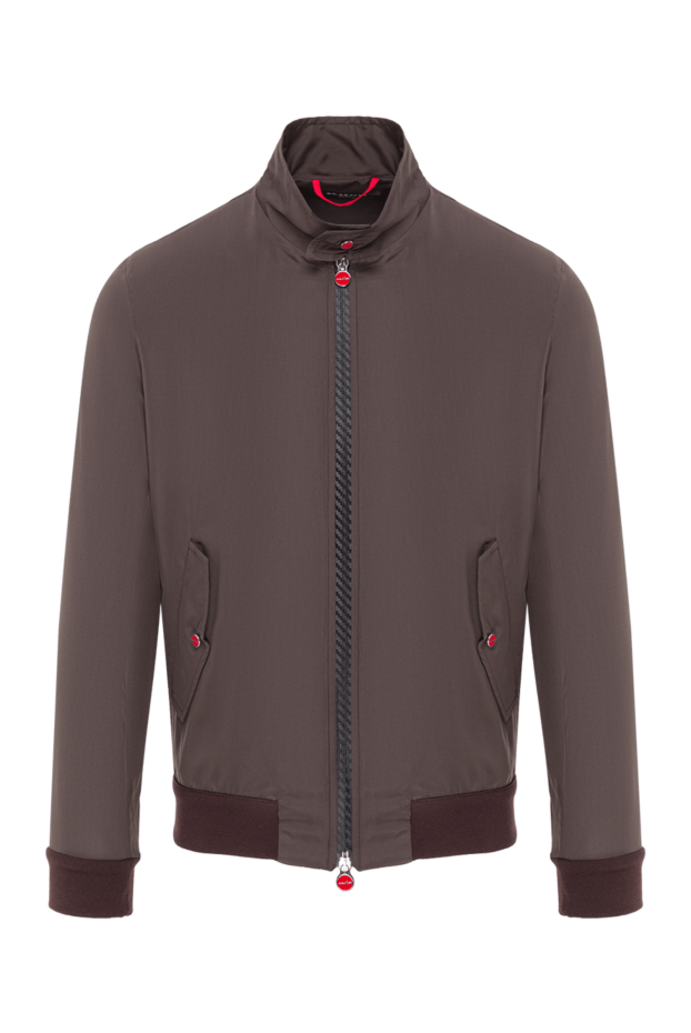 Kiton men's brown bomber jacket with a stand-up collar 192801 - photo 1