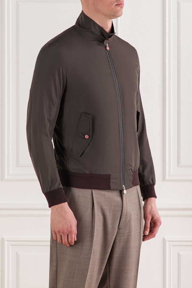 Kiton men's brown bomber jacket with a stand-up collar 192801 - photo 3
