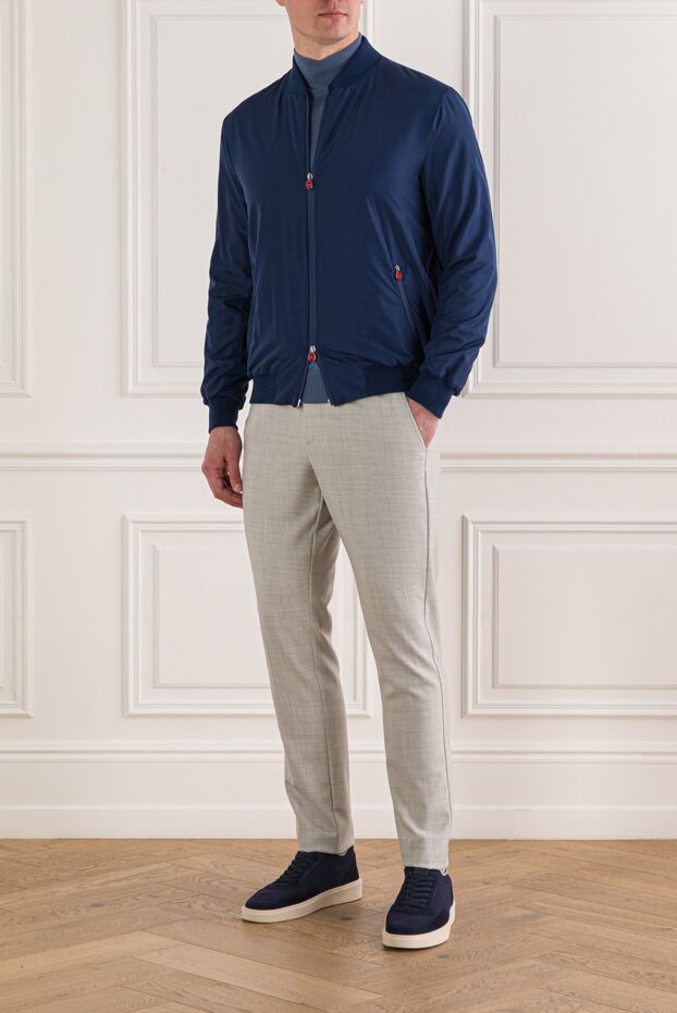 Kiton men's lightweight bomber jacket in blue 192804 - photo 2