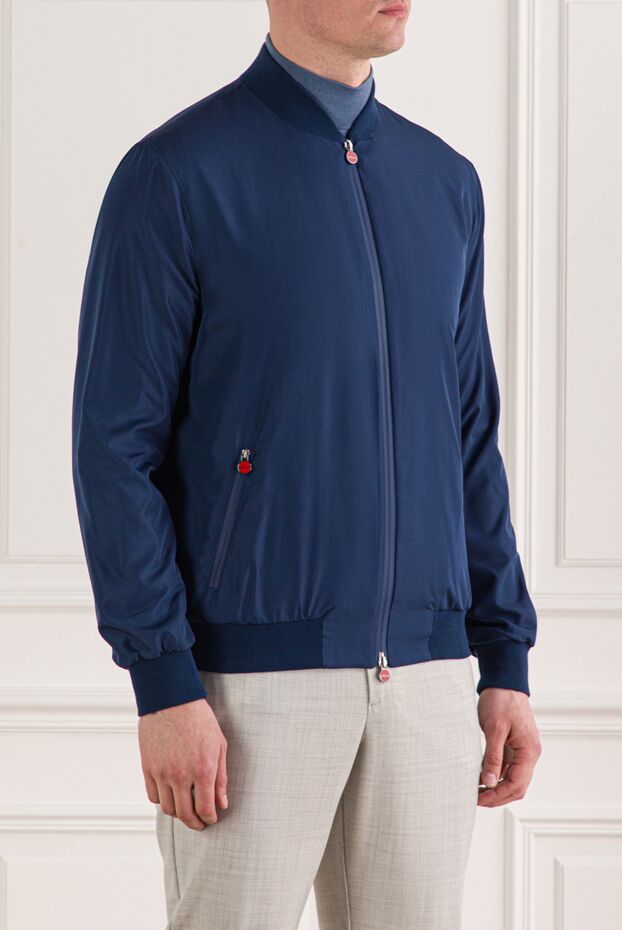 Kiton men's lightweight bomber jacket in blue 192804 - photo 3