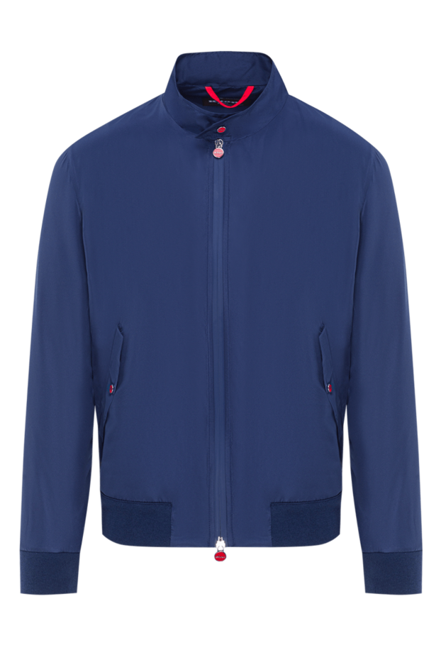 Kiton blue windbreaker made of soft japanese nylon with a stand-up collar 192806 - photo 1