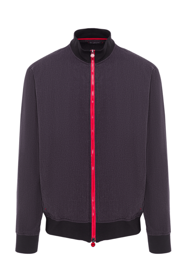 Kiton dark grey men's bomber jacket with red zipper 192807 - photo 1