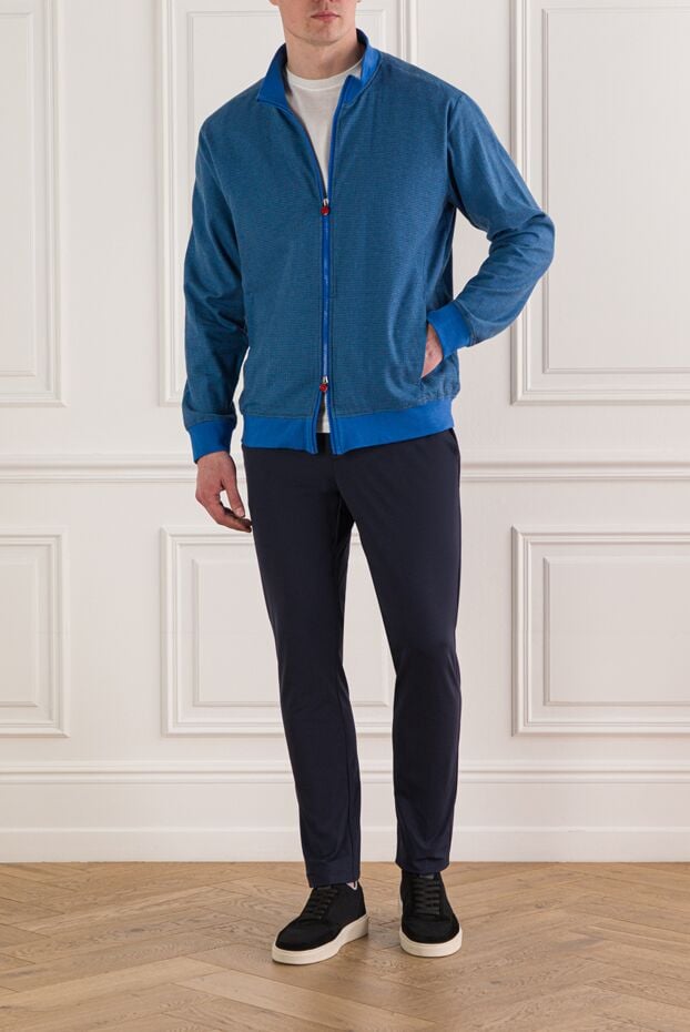 Kiton premium blue zip-up jersey jacket 192810 - photo 2