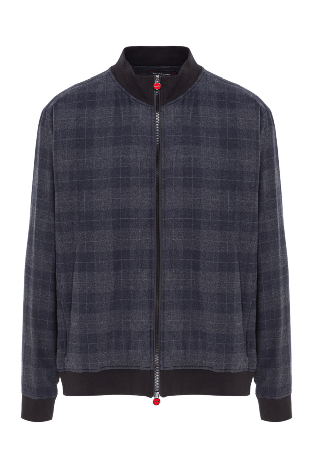 Kiton men's dark blue checkered bomber jacket 192814 - photo 1