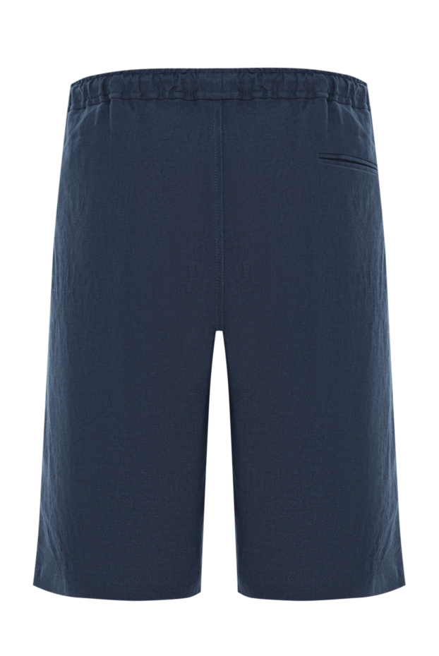 Kiton blue linen shorts with elastic drawstring waistband 192818 - photo 2