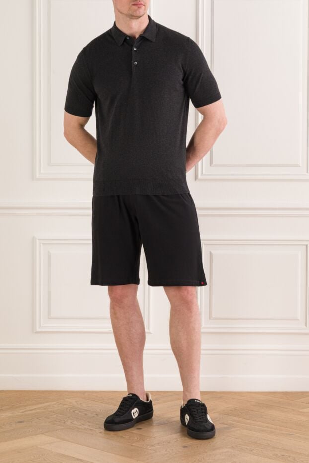 Kiton men's straight-cut shorts in black 192820 - photo 2