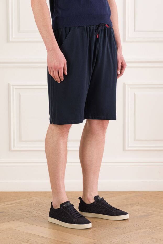Kiton men's dark blue shorts made of soft stretch cotton jersey 192821 - photo 3