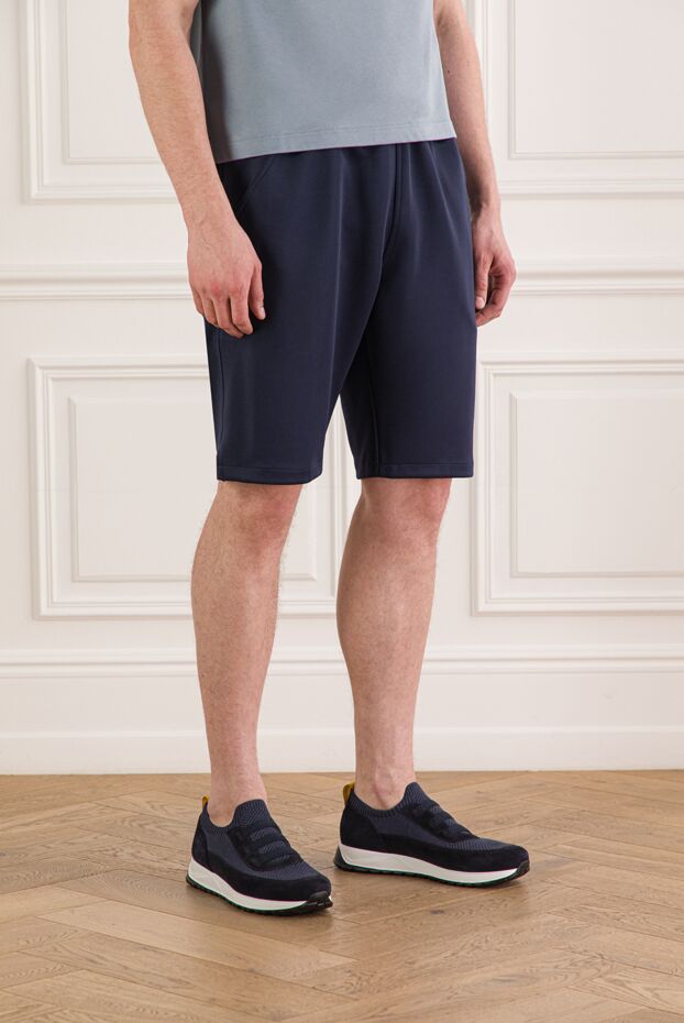 Kiton lightweight men's straight-cut shorts in blue 192822 - photo 3