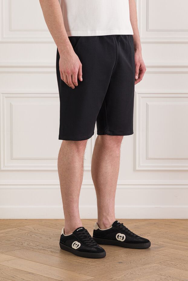 Kiton men's shorts made of cotton jersey with elastane in black 192825 - photo 3