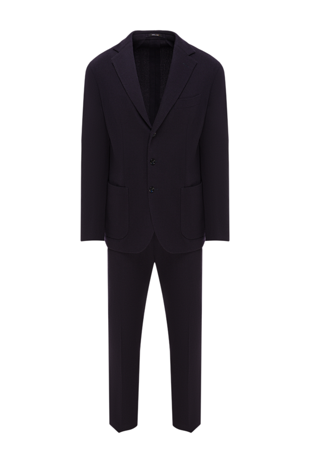 Kired men's classic dark blue suit made of wool and cashmere 192831 - photo 1