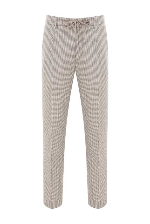 Berwich men's grey checked wool trousers with pleats 192839 - photo 1