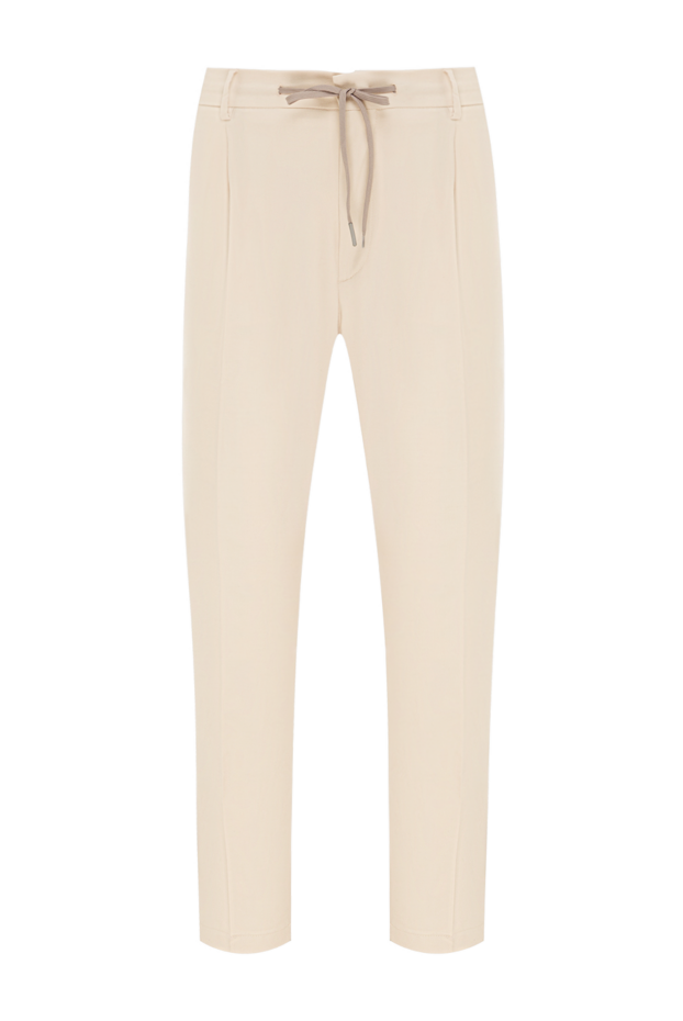 Berwich cream relaxed fit trousers with drawstring waistband and creases 192840 - photo 1