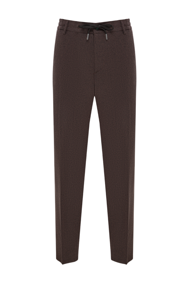 Berwich men's brown trousers with an elastic waistband and adjustable drawstring 192842 - photo 1