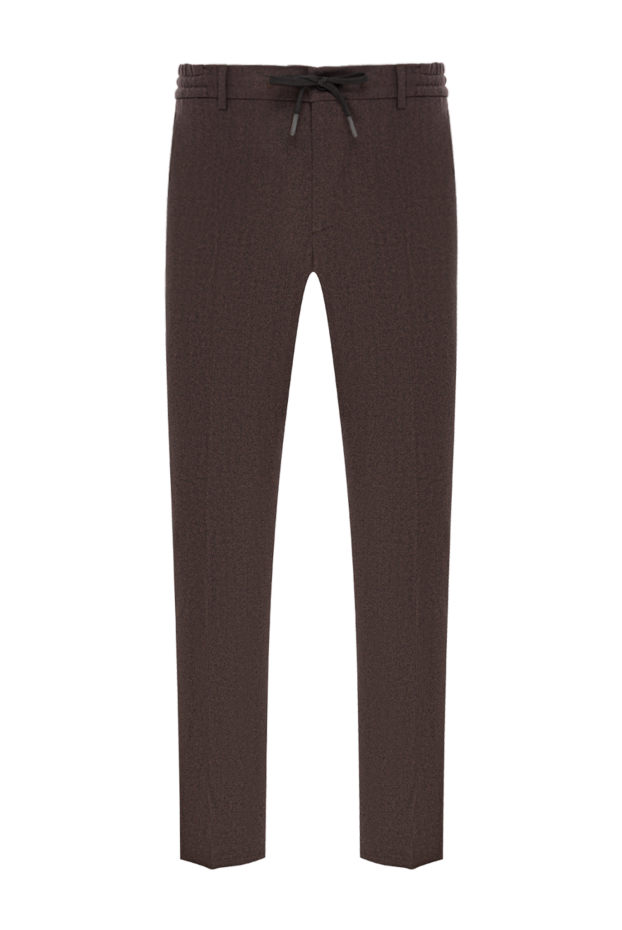 Berwich classic wool trousers with elastic waistband and drawstring in brown 192844 - photo 1