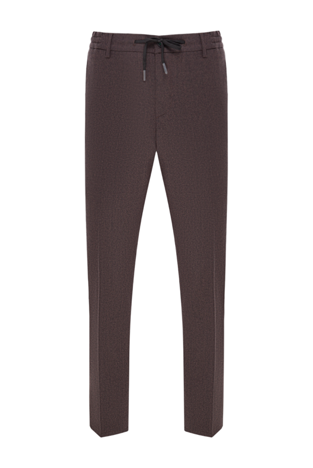 Berwich men's brown wool trousers with elastic waistband 192845 - photo 1