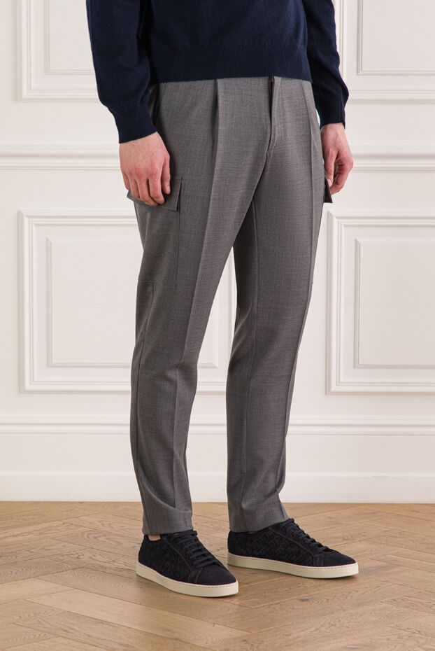 Berwich men's gray drawstring cargo pants 192851 - photo 3