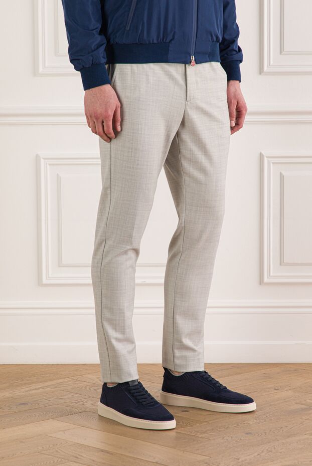 Berwich men's light-colored jogger pants with a drawstring waistband 192852 - photo 3