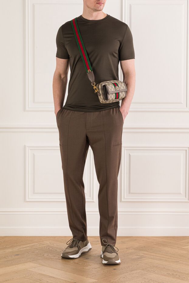 Berwich men's brown smart cargo wool blend trousers 192854 - photo 2