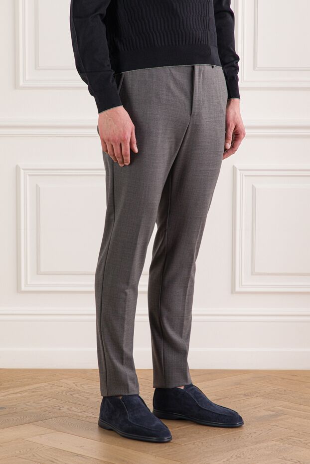 Berwich men's wool blend straight fit trousers with drawstring waistband 192857 - photo 3