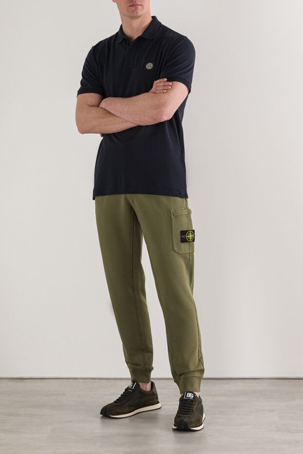 Stone Island green organic cotton fleece sweatpants 192886 - photo 2