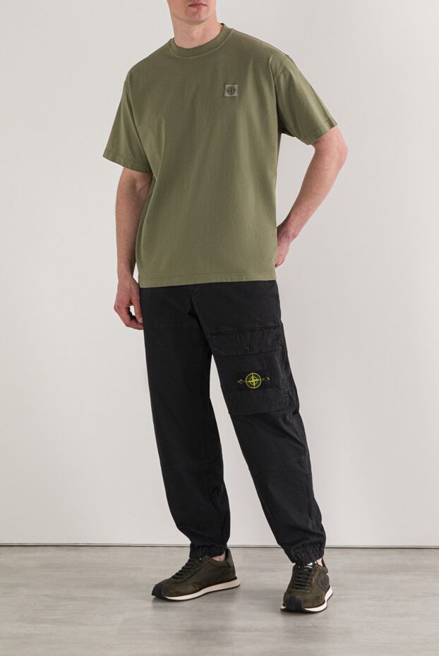 Stone Island green standard fit t-shirt with \