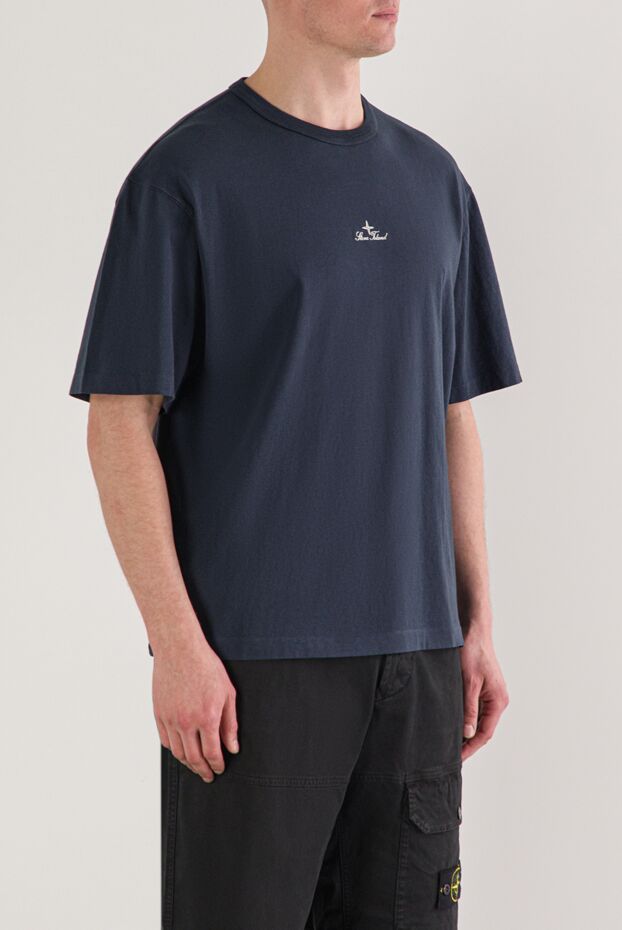 Stone Island blue regular fit t-shirt with embroidered logo 192888 - photo 3