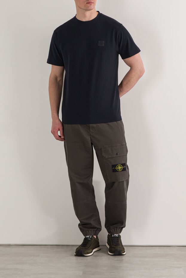 Stone Island fitted blue t-shirt with a matching compass patch 192892 - photo 2