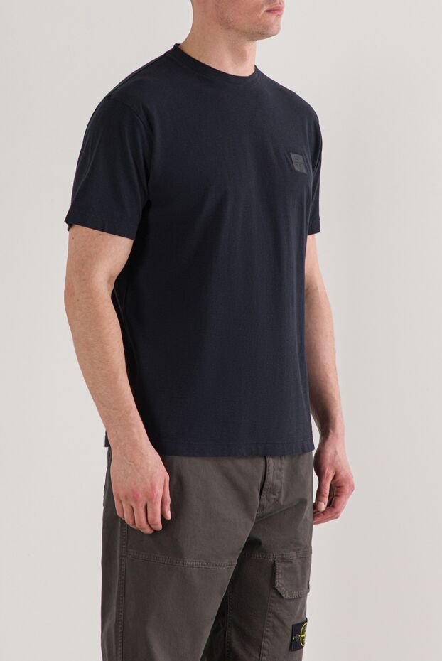 Stone Island fitted blue t-shirt with a matching compass patch 192892 - photo 3