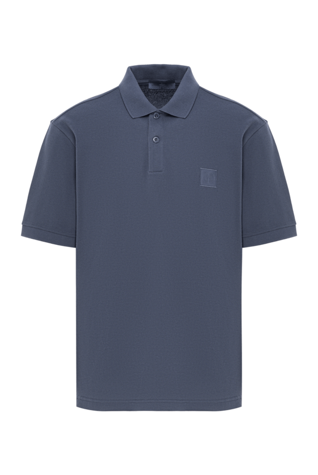 Stone Island blue organic cotton pique polo with tonal compass patch 192896 - photo 1