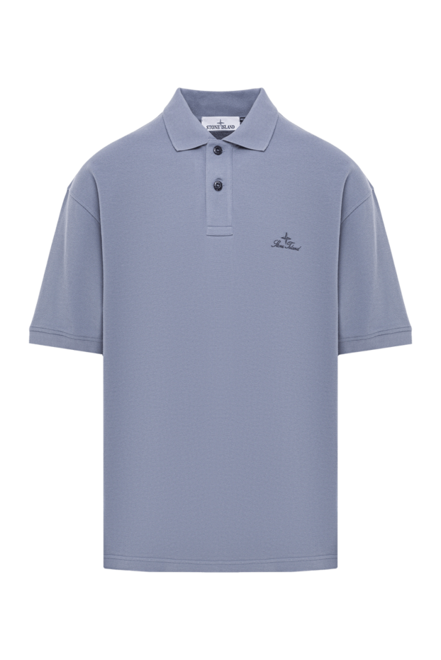 Stone Island light blue polo shirt with short sleeves and an embroidered logo, standard fit. 192899 - photo 1