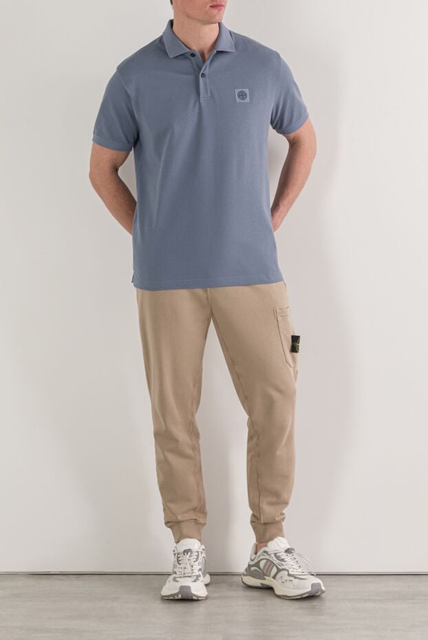 Stone Island blue short sleeve polo shirt made of organic cotton pique 192900 - photo 2