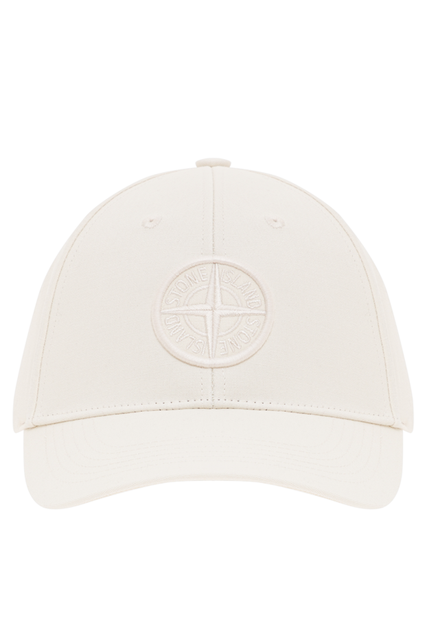 Stone Island white cotton grosgrain baseball cap with raised compass embroidery 192904 - photo 1