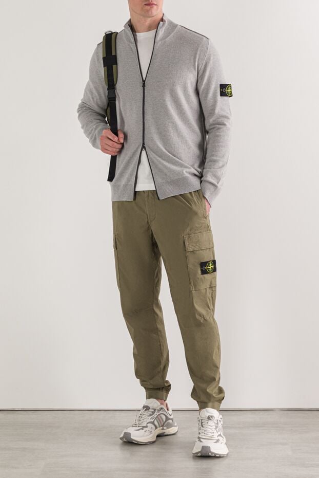 Stone Island gray wool sports jacket with a zip-up closure and a logo patch 192907 - photo 2