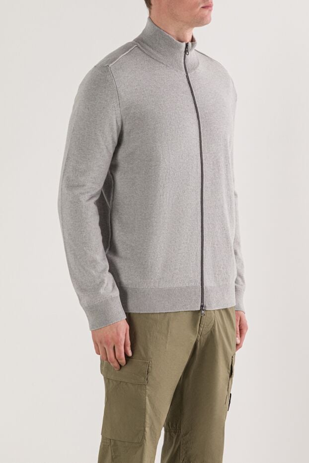 Stone Island gray wool sports jacket with a zip-up closure and a logo patch 192907 - photo 3